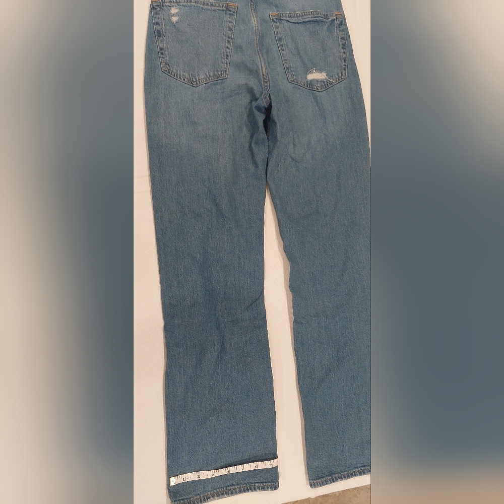 Blue Straight Leg Jeans with Natural Fading - Picture 9 of 9